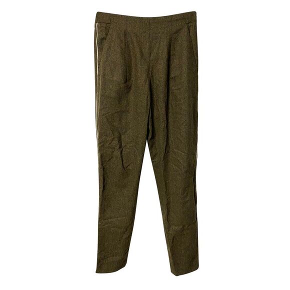 Fendi Tailored Pants with Side Stripe in Green Virgin Wool - Picture 1 of 7